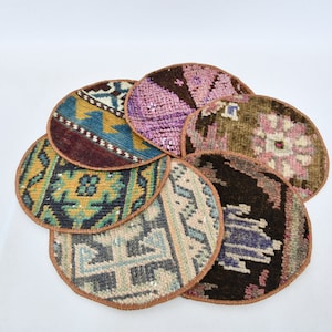 Table, Dining Accessory, Kilim Supla, Pink Supla, Rug Pad, Vintage Coaster, Table Decor Placemat, Washable Coaster, Rustic Underplate,