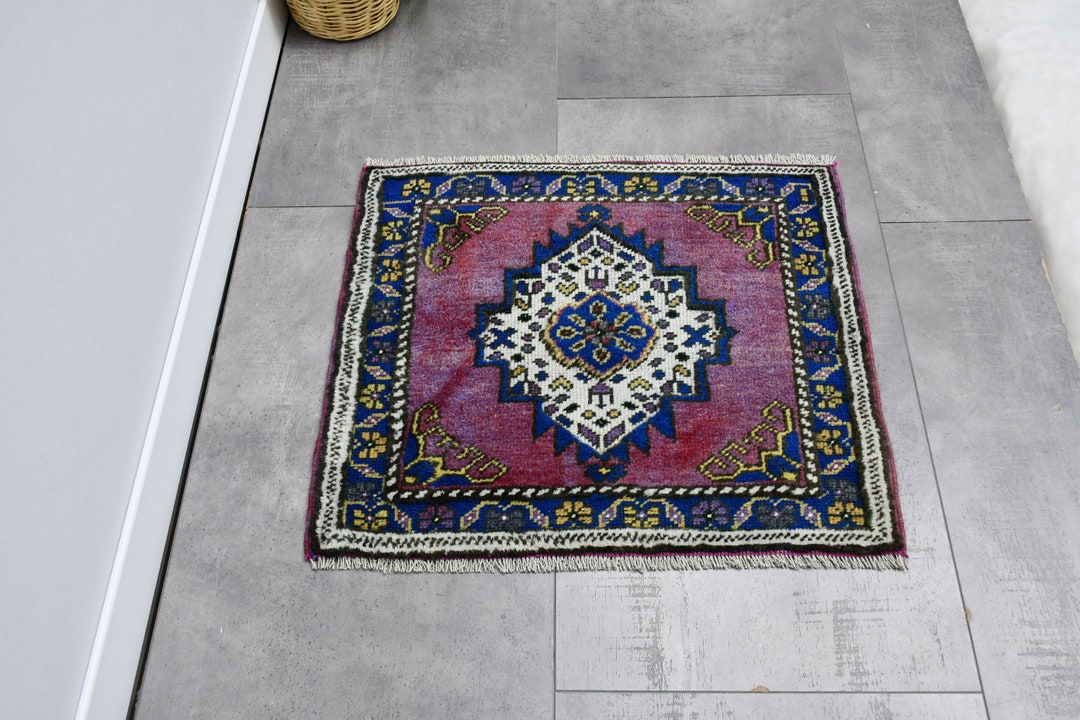 Carved Vintage Rug, 3x2 Ft Small Rug, Turkish Rug, Oushak Rugs, Rugs ...