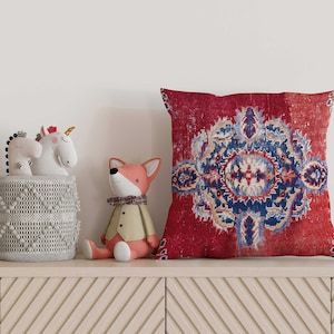Vintage Patterned Pillow, Indoor Pillow, Couch Case, Boho Cushion, Kilim Pillow, Turkish Pillow, Pillow Cover, Home Decor Pillow,
