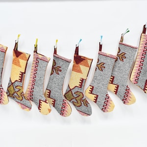 Kilim Stockings, Christmas Kilim Stockings, Family Stockings, Christmas Decor, Family Christmas Stockings, Rustic Christmas Decor,