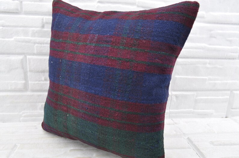 red striped kilim pillow anatolian kilim ethnic pillow 20x20 antique decorative kilim pillow pillow covers home decor kilim pillow No 2025