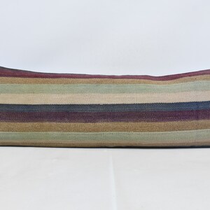 Kilim Pillow Cover, Turkish Pillow, Antique Pillows, 16x48 Beige Pillow Cover, Striped Pillow Case, Pet Cushion, Designer Pillow Cover, 916