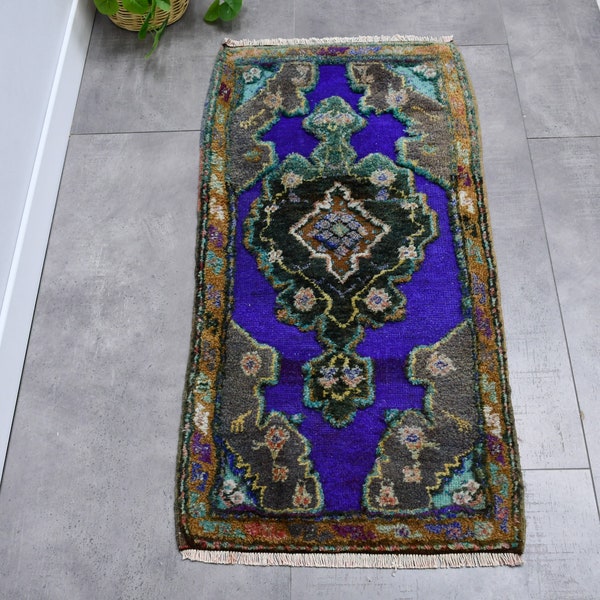 Small Rugs, Vintage Rug, Turkish Rug, Anatolian Rugs, Rugs For Door Mat, 1.5x3 ft Purple Rug, Moroccan Rugs, Small Area Rug,