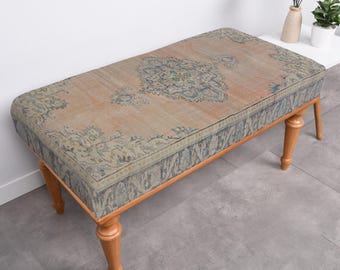 Wooden Bench, Farmhouse Bench, Handmade Bench, Ottoman Bench, Modern Bench, Upholstered Bench, Bedroom Bench, Bohemian Bench, Entryway Bench