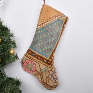 Handmade Kilim Christmas Stocking, Vintage Stocking, Rustic Christmas Stocking, Custom Christmas Stocking, Boho Christmas Stocking