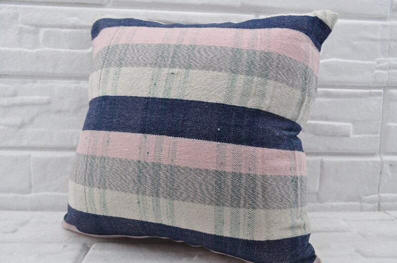 18x18 ethnic pillow throw pillow striped kilim pillow turkish kilim pillow decorative kilim pillow sofa pillow bedrrom pillow No 958
