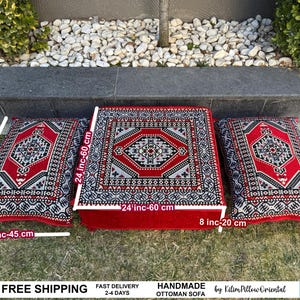 Sofa, Floor Sofa, Floor cushion, Arabic Sofa, Ottoman Sofa, Traditional Floor Cushion, Sark Kosesi, Couch Pillow, Turkish Kilim Pillow SET 7