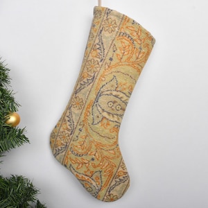 Rustic Christmas Stocking, Handmade Kilim Stocking, Vintage Holiday Decor, Personalized Stocking