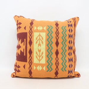 Throw Pillow Covers, Kilim Pillow Cases, Antique Pillows, 28x28 Orange Pillow Covers, Double Sided Pillow Pillow, Patterned Cushion,   533