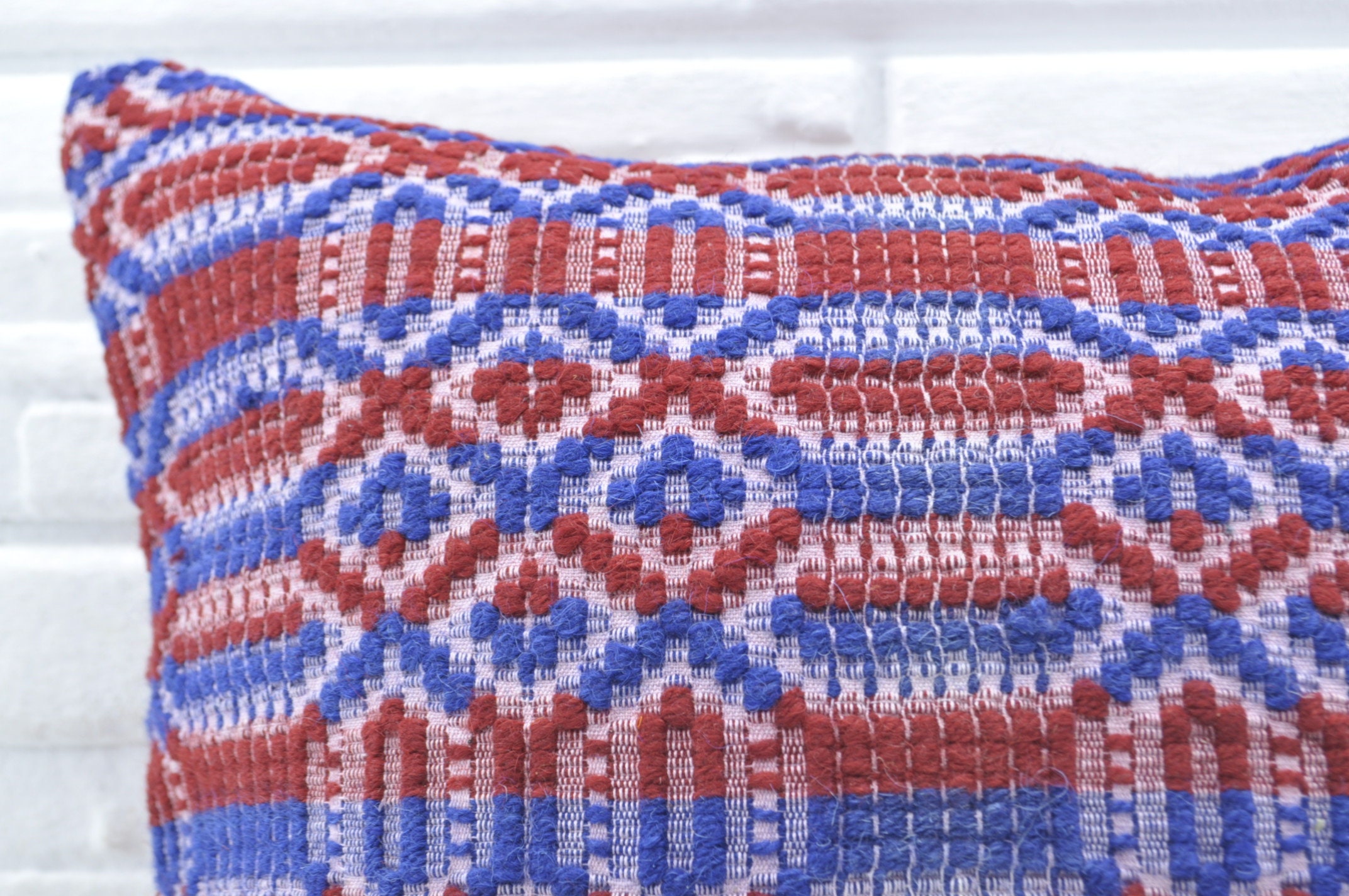 18x18 blue patterned kilim pillow vintage kilim Etsy