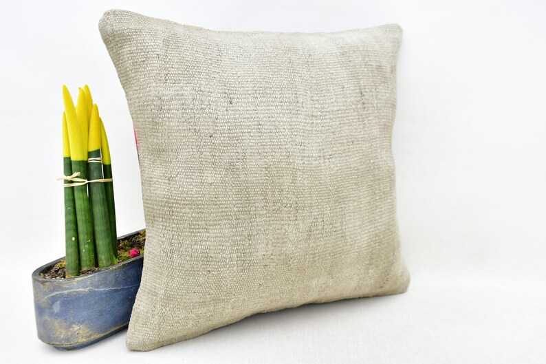 Sofa Kilim Pillow Throw Pillow No 4880 18x18 Pillow Cover Natural Plain Pillow Square Pillow Home Decor Pillow 18x18 Kilim Pillow