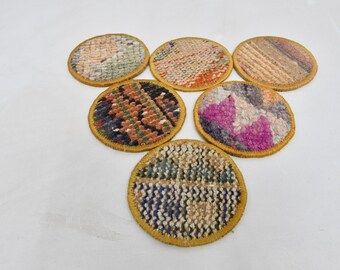 Conjunto de seis peças: protetor de copo, porta-copos para cerveja, protetor rosa, protetor de tapete, protetor de tapete natural, protetor de tapete para presente, protetor de tapete estiloso, protetor feito à mão, porta-copos antiderrapante.