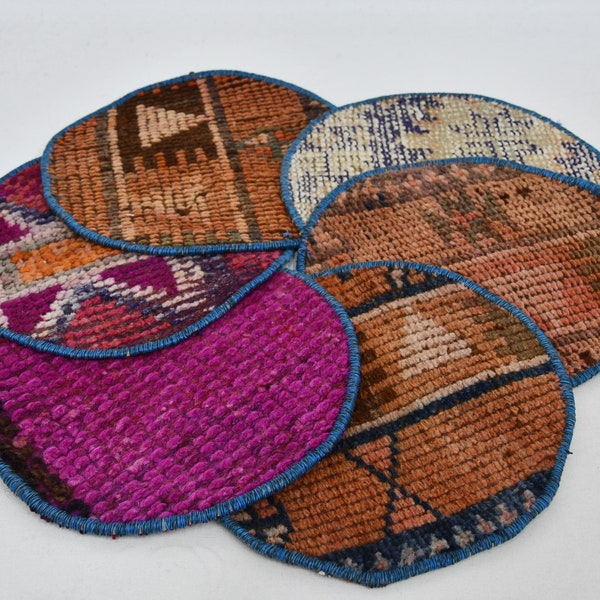 Dining Accessory, Kilim Supla, Table, Orange Pad, Rug Supla, Hand Crafted Underplate, Turkish Rug Pad, 10"x10" Pad, Hand Crafted Pad, 118