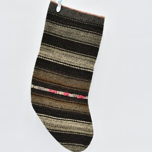 Striped Stocking, Brown Stocking, Christmas Decor, Decor Kilim Stocking, Stocking Decor, Monogrammed Stocking, Wholesale Stocking,  1466