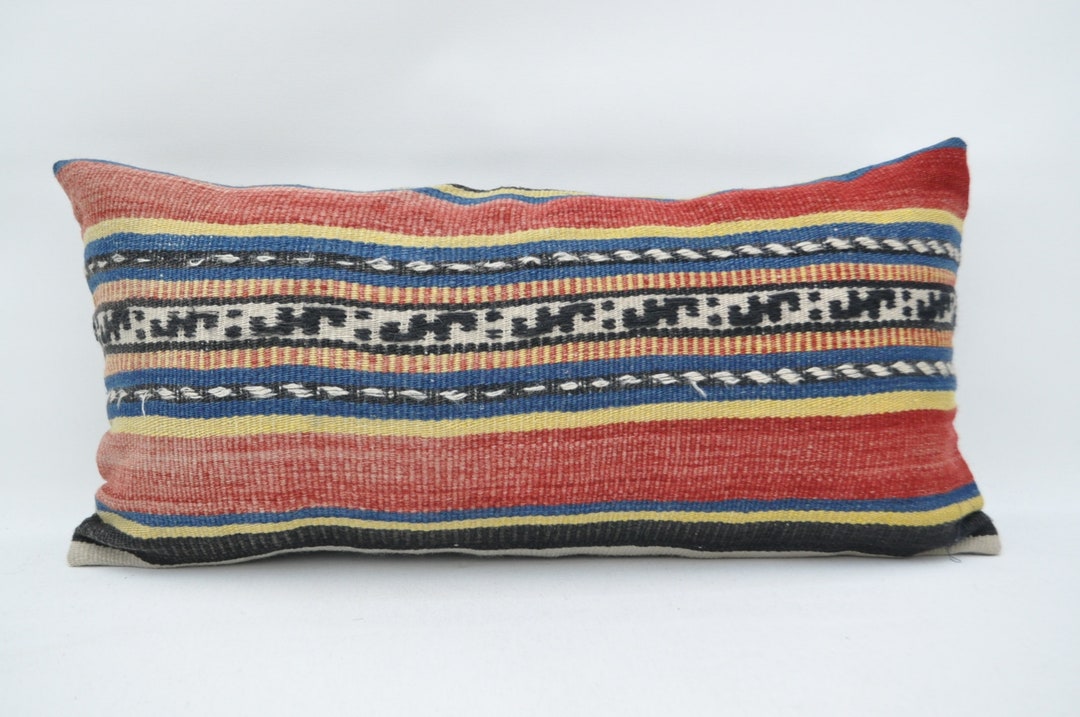 Throw Pillow Cover, Antique Pillows, 12x24 Rainbow Pillow Covers