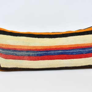 Kilim Pillow Cases, Personalized Gift, 16x36 White Pillow Covers, Striped Pillow Cover, Gothic Throw Pillow Cover, Gift For Her Pillow, 325