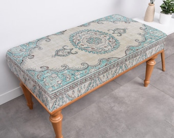 Window Seat Bench, Dressing Table Bench, Handmade Bench, Ottoman Bench, Kilim Bench, Upholstered Bench, Entryway Bench, Vintage Bench,