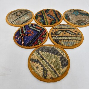 Coffee Cup Pad, Rug Coaster, Drink Coaster, Blue Coaster, Rug Coaster, Traditional Coaster, Oriental Pad, Turkish Rug Coaster,