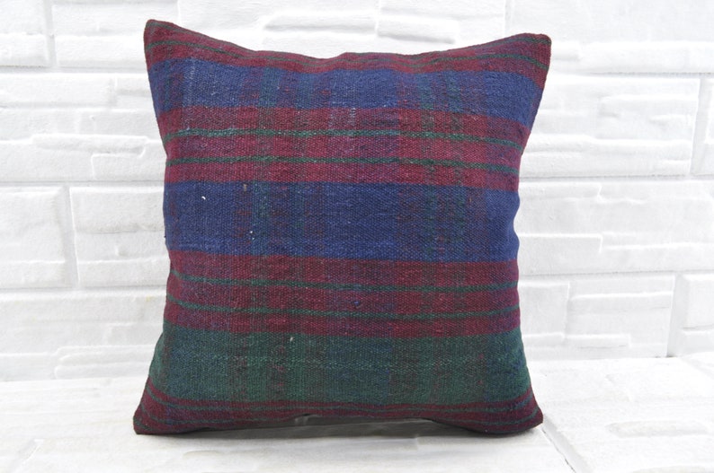 red striped kilim pillow anatolian kilim ethnic pillow 20x20 antique decorative kilim pillow pillow covers home decor kilim pillow No 2025