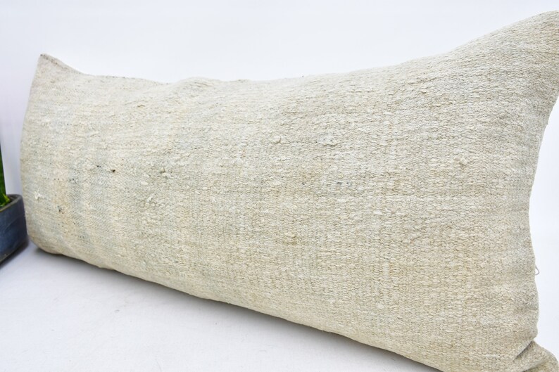 Vintage Pillow Handwoven Pillow Hemp Pillow Kilim Pillow 229 Lumbar Pillow,Bedroom Pillow,Oriental Pillow 16x36 Cushion Pillow