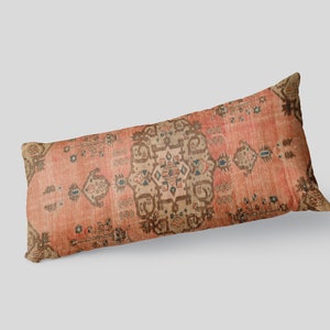 Vintage Turkish Kilim Pillow Cover, Oriental Rug Design, Chenille Fabric imagen 9