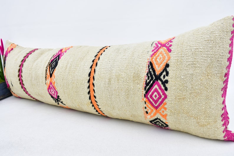 16x48 Cushion Pillow Bohemian Pillow 731 Hemp Pillow Kilim Pillow Boho Decor Pillow Lumbar Pillow,Home Gift Pillow,Home Decor Pillow