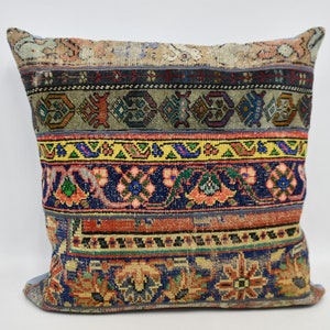 Kilim Pillows, Pillow Covers, Throw Pillow, 32x32 Yellow Cushion, Rug Pillow, Coastal Pillow, Upcycled Throw Cushion Case,   200