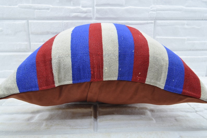 red striped kilim pillow antique kilim 20x20 kilim pillow bohemian kilim pillow cushion case anatolian kilim cover pillow No 1838