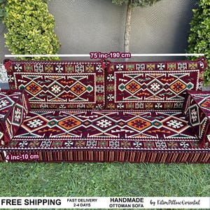Arabic seating, Moroccan sofa, Modern Sofa, U-shaped sofa, Majlis seating, Floor cushions, Living room floor sofa, Ottoman floor seating,