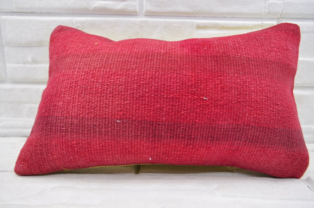 Turkish Pillow, Body Pillow, Throw Pillow Covers, 12x20 Red Pillow Case