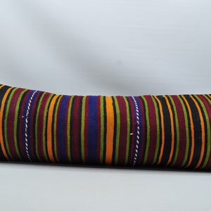 Throw Pillow, Turkish Pillow, Body Pillow, 16x48 Gothic Throw Cushion, Striped Cushion Case, Cute Pillow Cover, Designer Cushion, 459