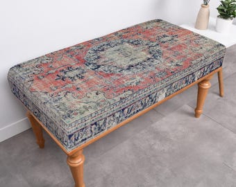 Handmade Bench, Ottoman Bench, Kitchen Furnitures, Rustic Decor, Dining Room Decor, Hallway Bench, Footstool Bench, Housewarming Gift