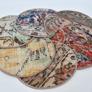 Dining Accessory, Gift For Her, Kilim Supla, Red Supla, Rug Placemat, 10&quot;x10&quot; Wholesale Underplate, Round Placemat, Tribal Coaster, 105