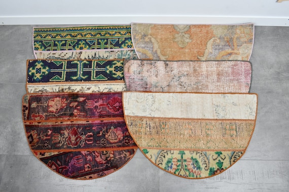 19x24 Welcome Mats, Washable Doormat, Ultra Modern Decor, Antique Rug, Vintage Doormat, Semi Round Small Rug, Outdoor Rug, Woven Doormat,