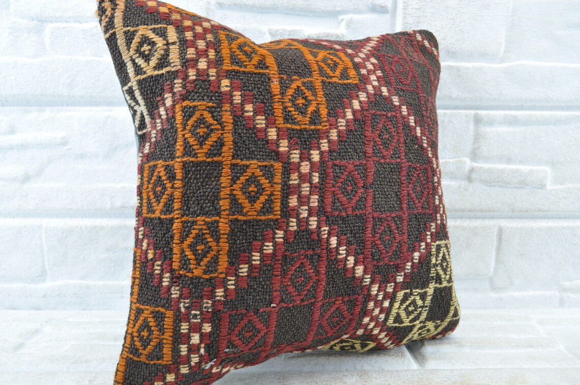 Red Kilim Pillow Anatolian Kilim Pillow Sofa Pillow Kilim Etsy