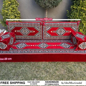 Sofa, Floor Sofa, Floor cushion, Arabic Sofa, Ottoman Sofa, Traditional Floor Cushion, Sark Kosesi, Couch Pillow, Turkish Kilim Pillow image 6