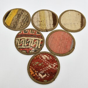 Gift For Her, Kitchen Decor, Kilim Coaster, Beige Coaster, Striped Coaster, Ethnic Pad, Coffee Pad, Housewarming Gift Coaster,