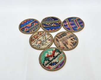 6er-Set, Glasunterlage, Kaffeetassenunterlage, blauer Untersetzer, Teppichuntersetzer, handgefertigter Untersetzer, Kreisuntersetzer, rutschfester Untersetzer