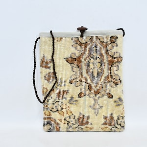 Kilim Bag, Turkish Bag, Handmade Rug Bag, Best Gift For Her, Woven Bag, Makeup Bag, 12x14 inches, Hygienic Bag, Rug Bag, Vintage Bag, 61