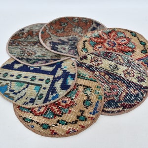 Dining Accessory, Kilim Supla, Gift For Her, Red Pad, 10&quot;x10&quot; Rug Underplate, Unique Rug Pad, Circle Placemat, Decorative Supla, 110