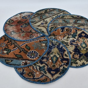 Kilim Supla, Rug Supla, Dining Accessory, Red Supla, Rug Pad, 10&quot;x10&quot; Antique Rug Supla, Round Placemat, Round Supla, Antique Rug Pad, 113