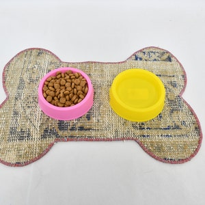 Bone Shabe Pad, Dog Mat, Custom Pad Mat, Beige Pad, Rug Pad, Organic Pad, Vintage Pad, Decorative Pad, Pet Gift Pad, Bone Design Mat,