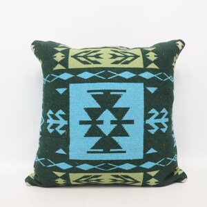 Personalized Gift, Kilim Pillow Cover, Designer Pillows, 28x28 Blue Pillow Cover, Both Sided Pillow Pillow, Patterned Cushion Case,   517