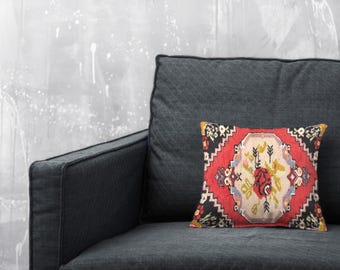 Turkish style pillow, Traditional pattern, Living room pillow, Home accent, Ethnic decor, Soft fabric, Cozy home, Decorative pillow,