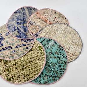 Best Supla, Kaffee Kelim Pad, Kaffeetasse Pad, Grüner Untersetzer, Teppich Tischset, Orientalisches kleines Tischset, Maus Unterteller, Bestes Tischset,