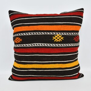 Turkish Kilim Pillow, Pillow Covers, Turkish Pillow, 32x32 Brown Cushion, Patterned Pillow Case, Holiday Cushion, Colorful Cushion, 163