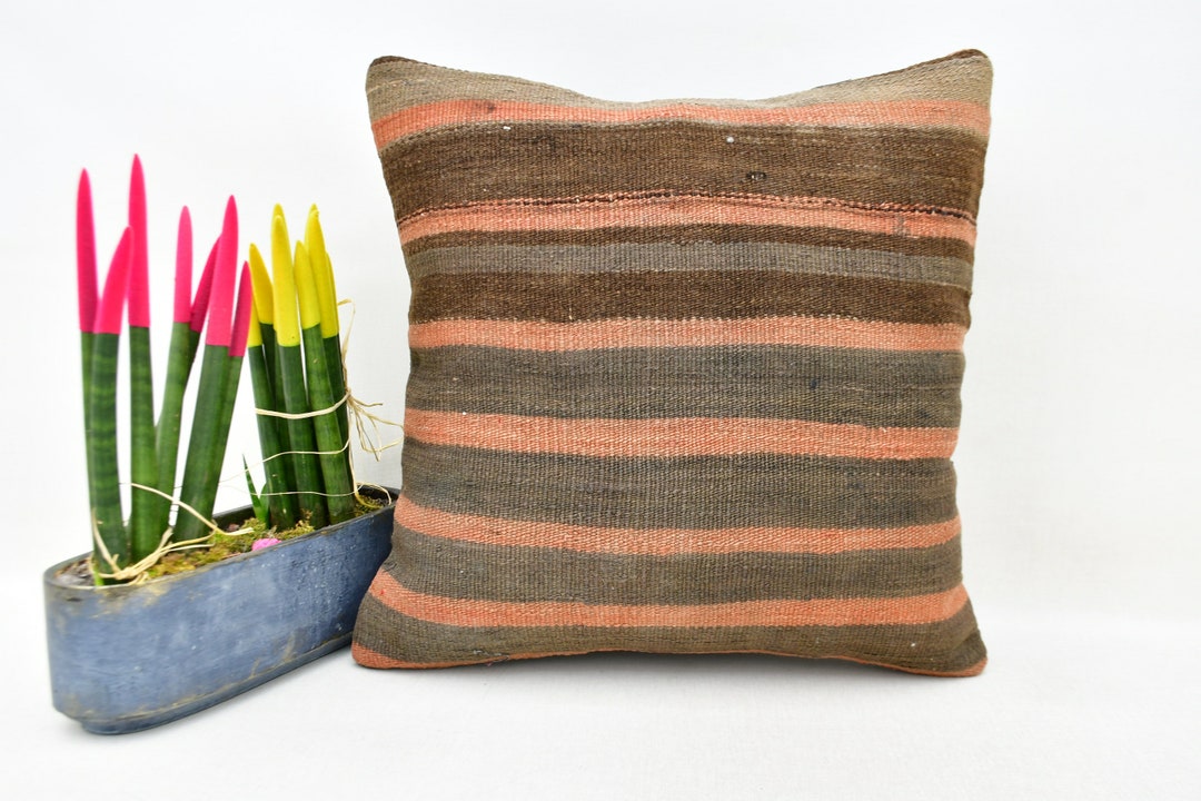 Antique Pillows, Kilim Pillows, Throw Pillow, 18x18 White Cushion