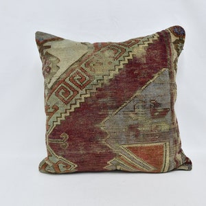 Turkish Kilim Pillow, Kilim Pillow Cases, Turkish Pillow, 24x24 Purple Pillow, Rug Pillow, Vintage Pillow Cover, Cute Pillow Covers, 1722