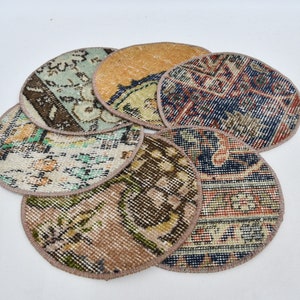 Rug Supla, Set Of Six, Table, Beige Pad, Rug Coaster, Carpet Underplate, 10&quot;x10&quot; Decorative Coaster, Traditional Underplate,  106
