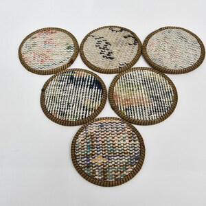 Kilim Coaster, Set Of Six, Glass Pad, Beige Coaster, Rug Coaster, Coffee Coaster, Antique Rug Coaster, Oriental Pad, Turkish Rug Pad,
